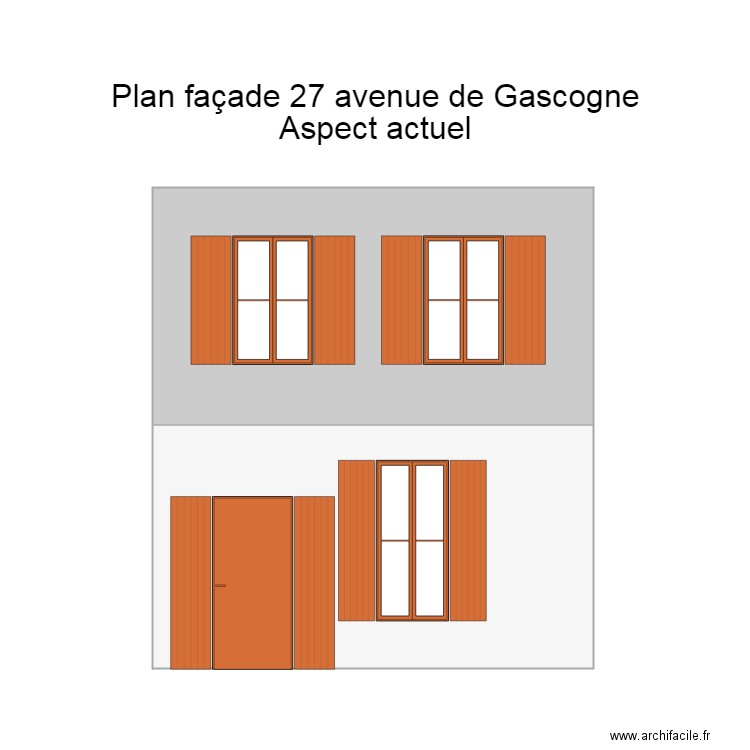 Plan façade avant Aspect actuel. Plan de 0 pièce et 0 m2
