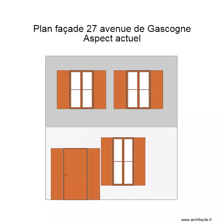 Plan fa&ccedil;ade avant Aspect actuel. Plan de 