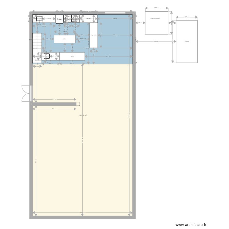charleroi91. Plan de 1 pièce et 153 m2