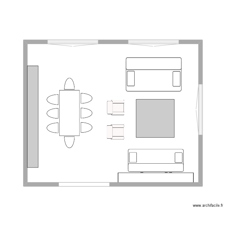 Anatole France. Plan de 1 pièce et 37 m2