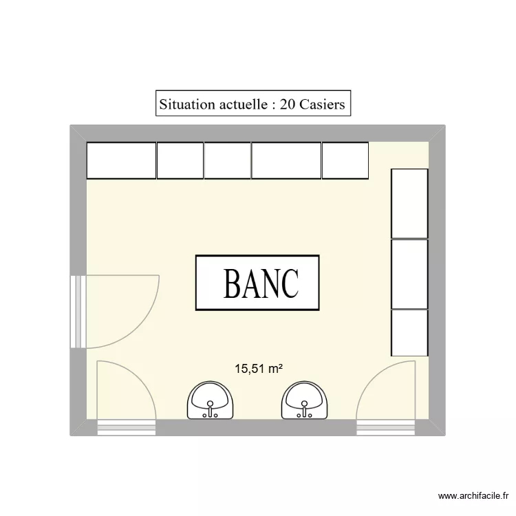 Plan Vestiaire - Situation actuelle. Plan de Plan Vestiaire - Situation actuelle. Plan de
