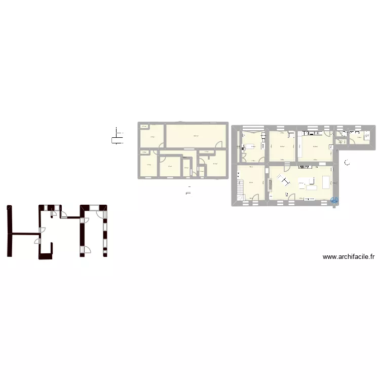 La Chapelle-Viviers 2. Plan de 21  et 195 m²