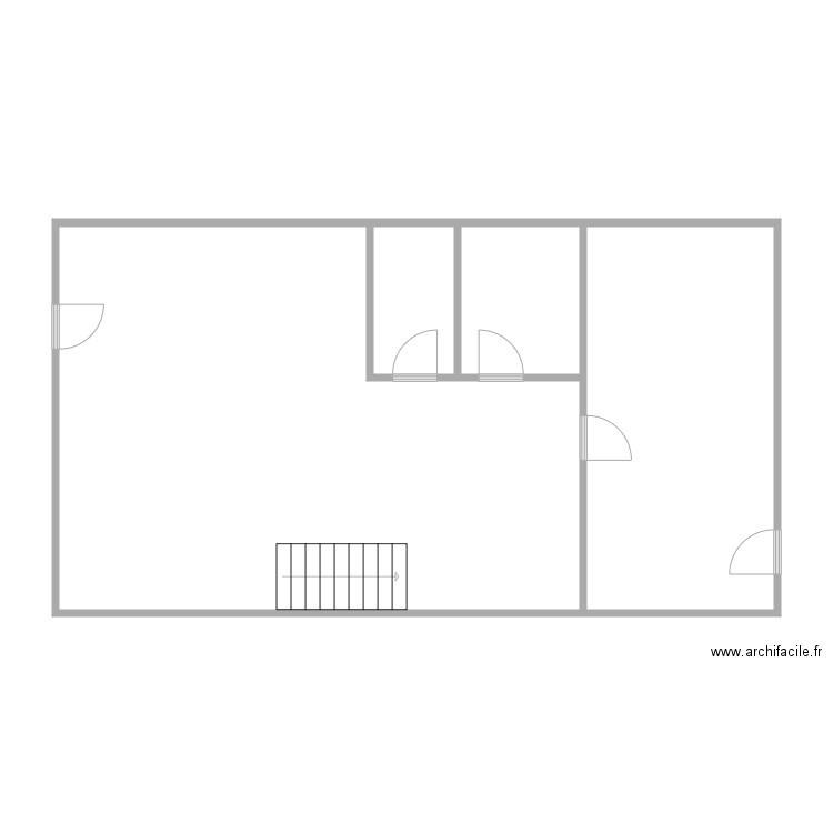 Rez courrière. Plan de 4 pièces et 87 m2