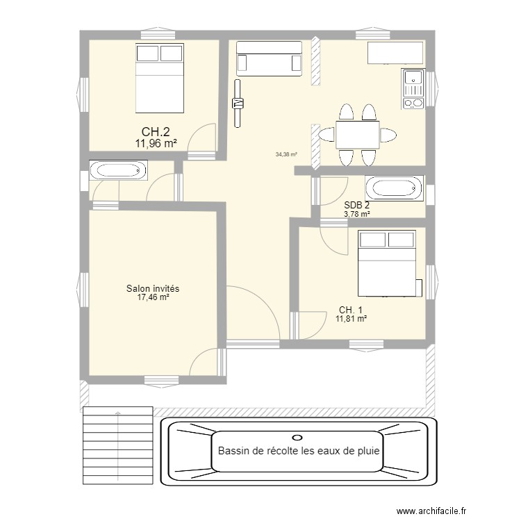 maison campagne. Plan de 0 pièce et 0 m2