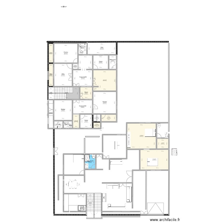 Familiale 2. Plan de 29 pièces et 200 m2