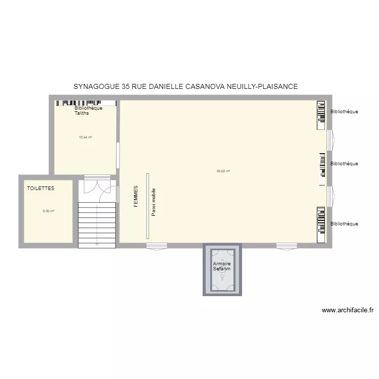 SYNAGOGUE VERSION VIDE. Plan de 