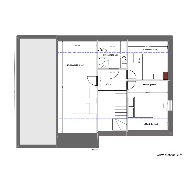 Grèbes 27 - Et1 - S. Plan de 6 pièces et 75 m2
