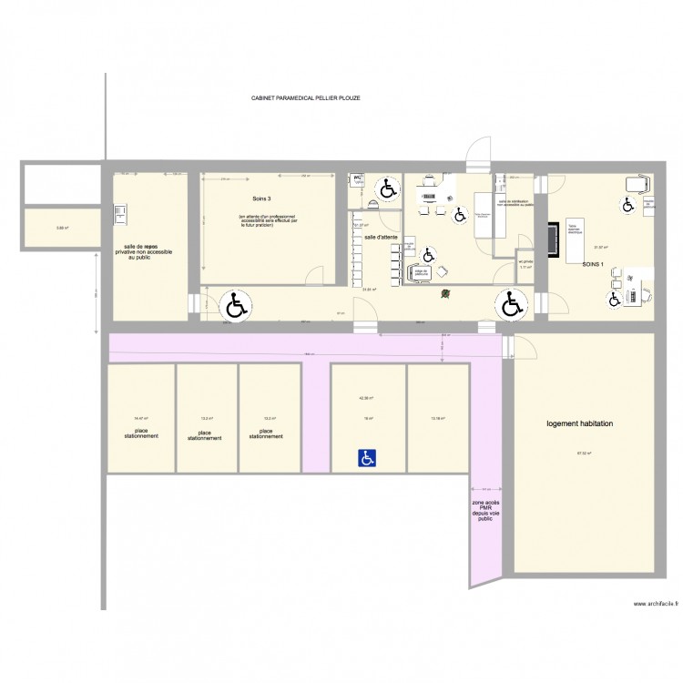 PLAN CABINET ACCESSIBILITE 1. Plan de 0 pièce et 0 m2