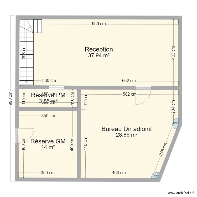 Reception v1. Plan de 9 pièces et 169 m2