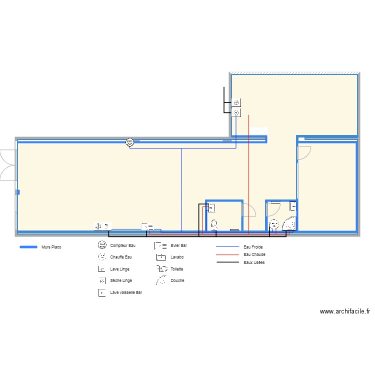 Plan Plomberie 1. Plan de 0 pièce et 0 m2