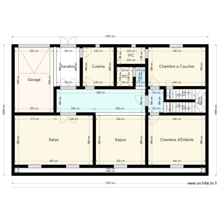 Terran 10mx15m Client 22 43 95 81. Plan de 14 pièces et 126 m2