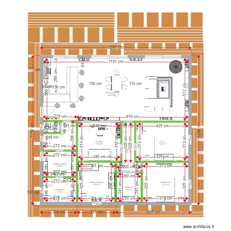 Maison camille terrasse essai dressing. Plan de 0 pièce et 0 m2