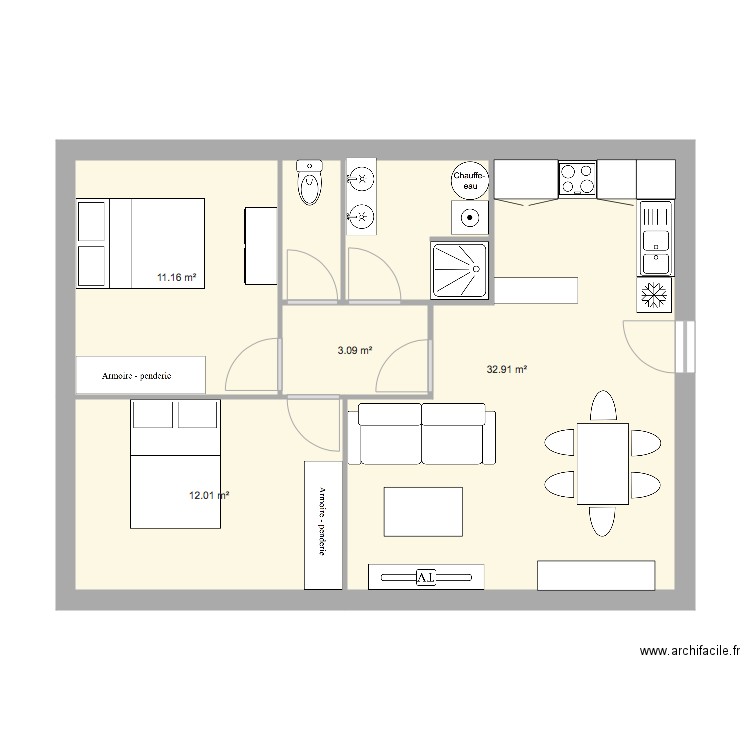 Maison T3. Plan de 0 pièce et 0 m2