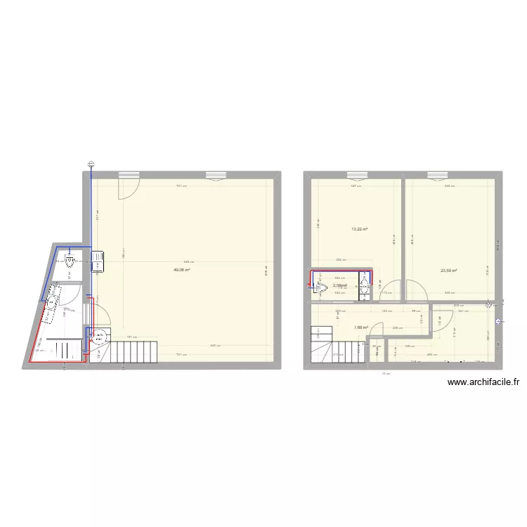 maison l'isle du nord elec eau. Plan de 