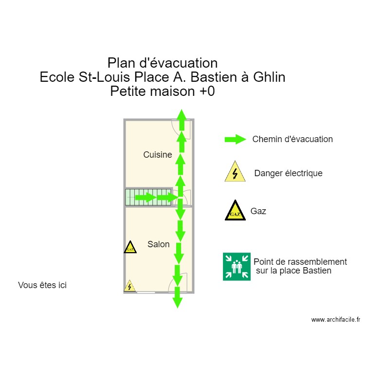 St Louis Place Bastien Maison rez de chaussée. Plan de 0 pièce et 0 m2