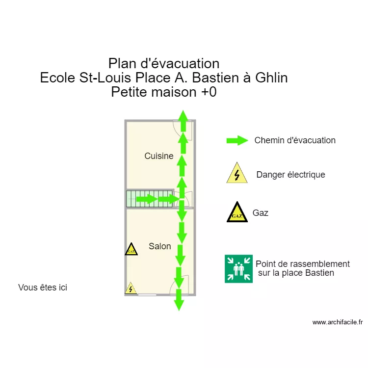 St Louis Place Bastien Maison rez de chauss&eacute;e. Plan de 