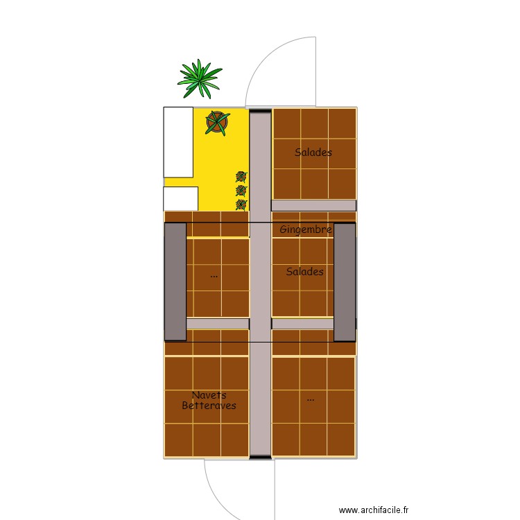 Serre hiver. Plan de 1 pièce et 20 m2