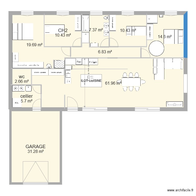 maison epilobes espace bureau. Plan de 0 pièce et 0 m2