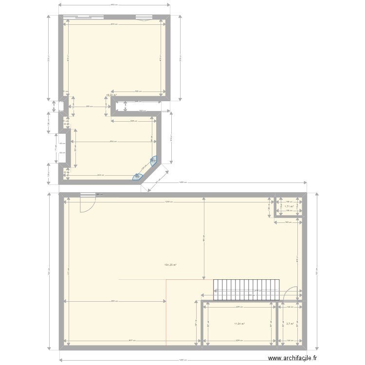 Mitart wip. Plan de 6 pièces et 201 m2