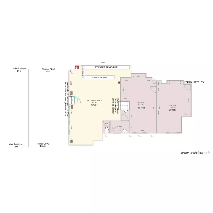DURAVEL AVANT TRAVAUX. Plan de 