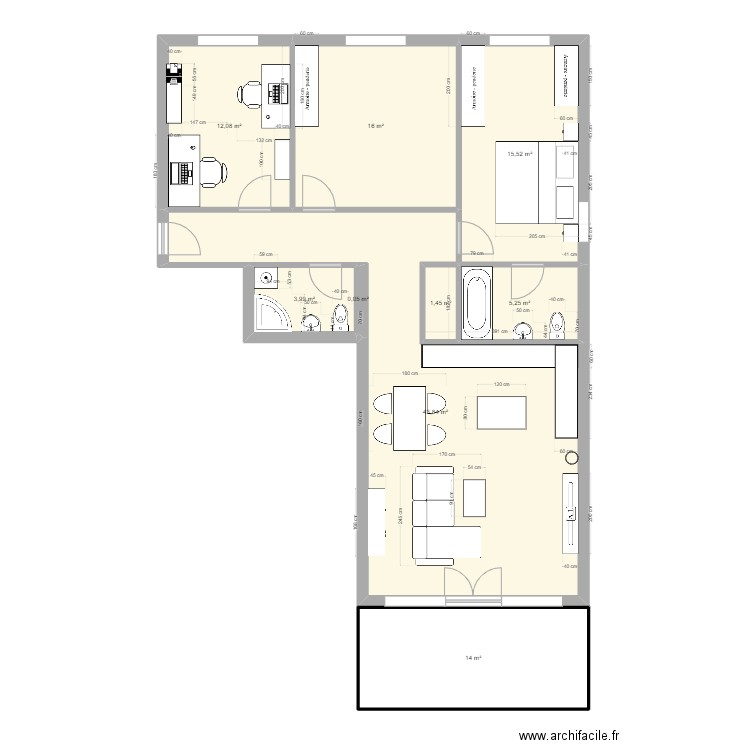 Appart new. Plan de 9 pièces et 112 m2