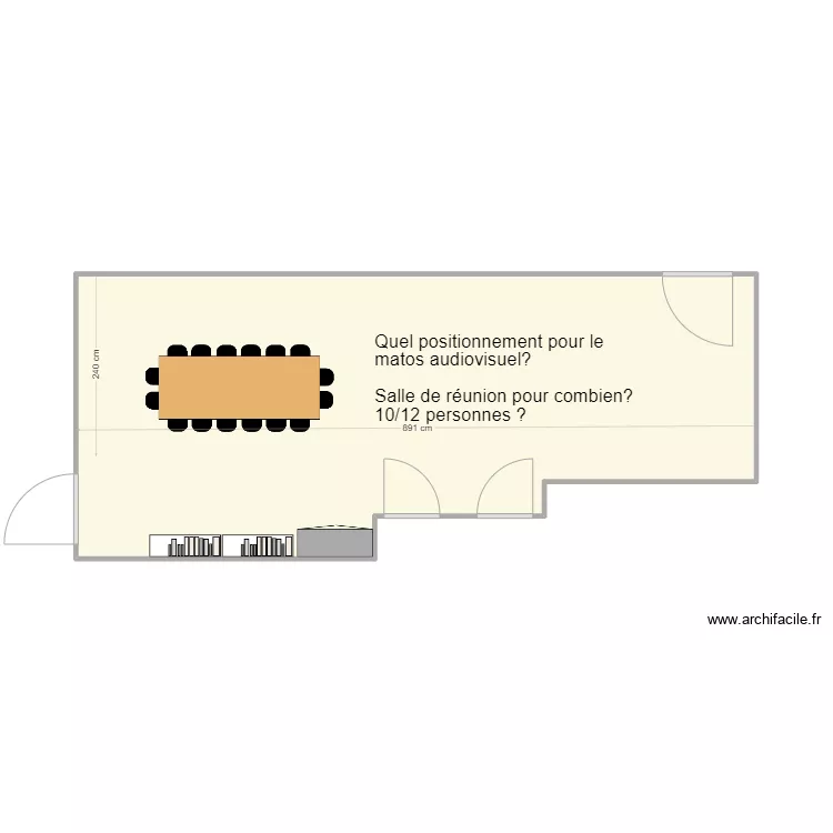 Salle de r&eacute;union 416. Plan de 