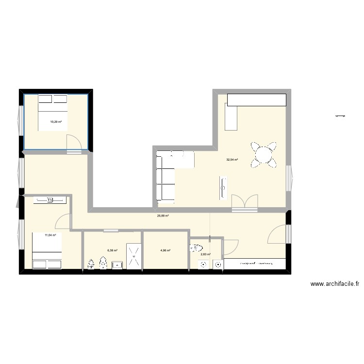 plan michele . Plan de 7 pièces et 95 m2