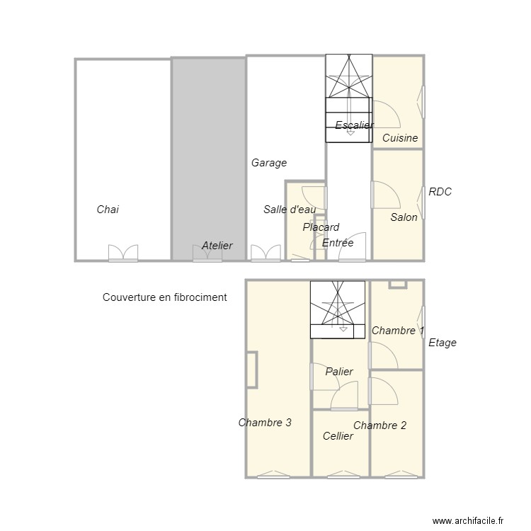 Croquis LANGLOIS (beautiran) amiante. Plan de 12 pièces et 21 m2