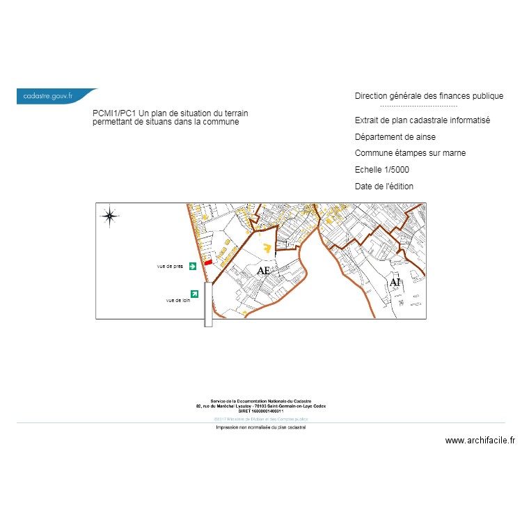 plan cadastre 2. Plan de 0 pièce et 0 m2