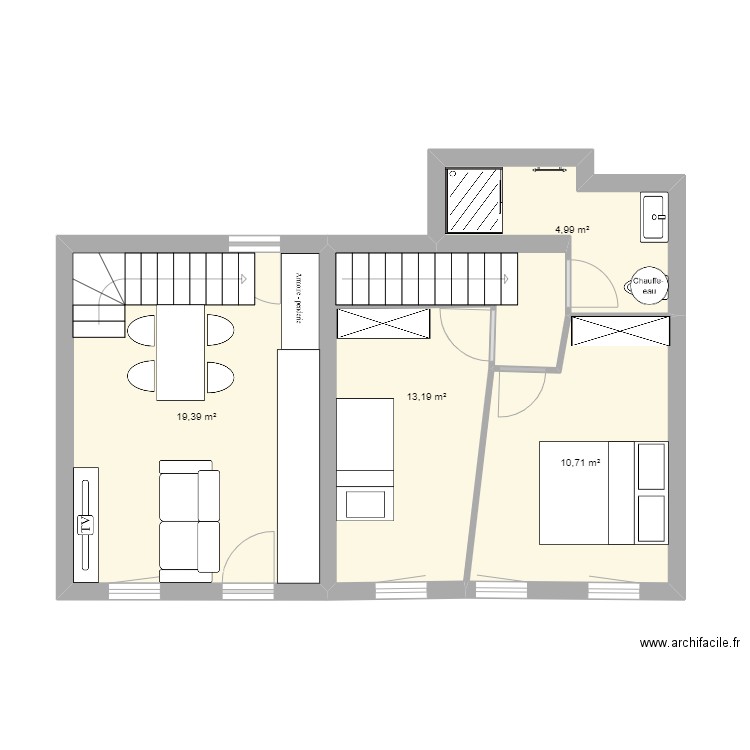 T3 côté cour. Plan de 0 pièce et 0 m2