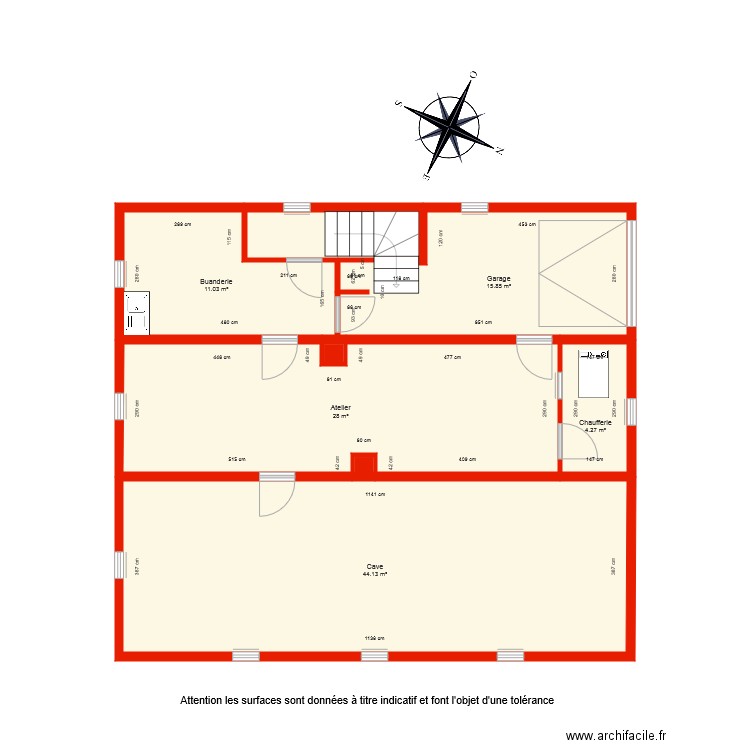 BI 2889 sous sol  côté. Plan de 0 pièce et 0 m2