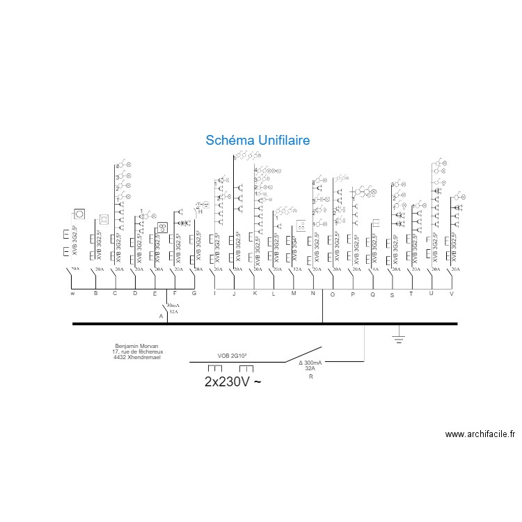 unifilaire Xhendremael. Plan de 0 pièce et 0 m2