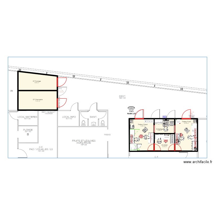 St Germain du Bois. Plan de 6 pièces et 53 m2