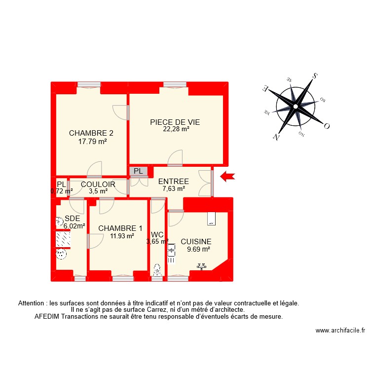 BI 10057 . Plan de 20 pièces et 91 m2