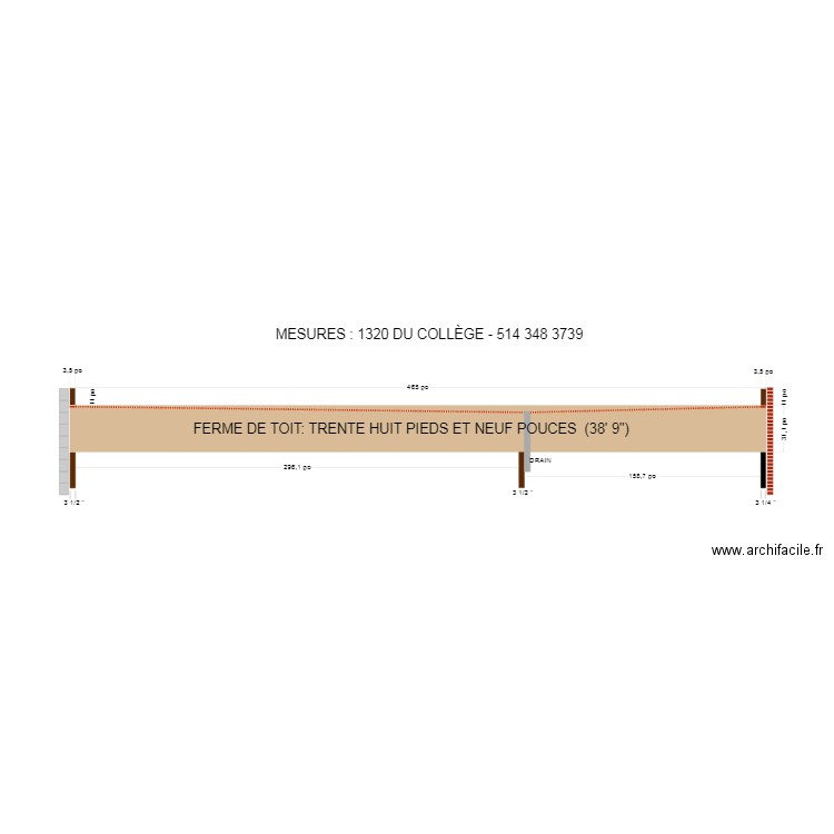 Ferme de toit. Plan de 0 pièce et 0 m2