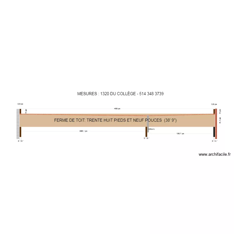 Ferme de toit. Plan de 