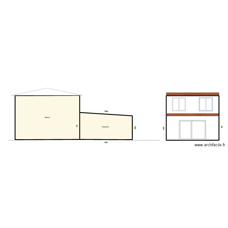 plan coupe. Plan de 0 pièce et 0 m2