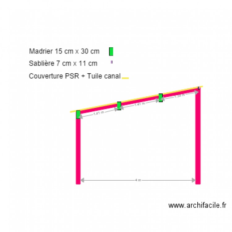 Coupe charpente atelier. Plan de 0 pièce et 0 m2