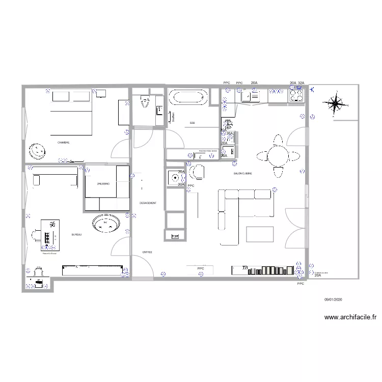 LA RESERVE B31 Circuits prises. Plan de LA RESERVE B31 Circuits prises. Plan de