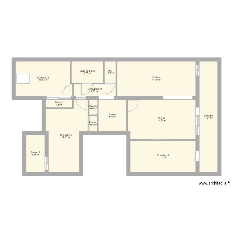 T4 Grospellier. Plan de 0 pièce et 0 m2