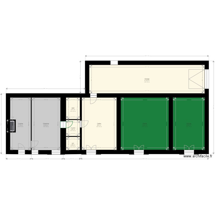 REZ DE CHAUSSE Actuel. Plan de 0 pièce et 0 m2