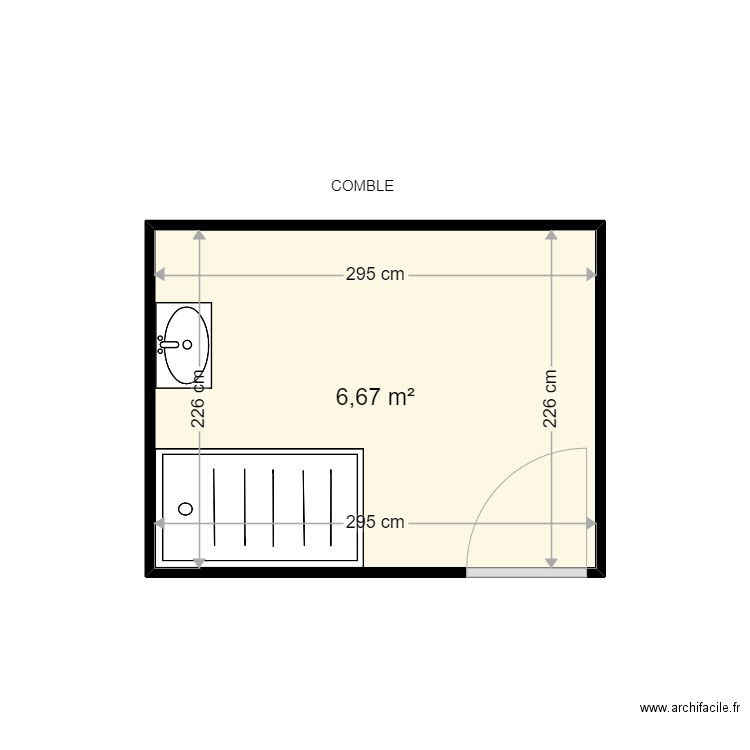 LASSALE ANNIE . Plan de 1 pièce et 7 m2