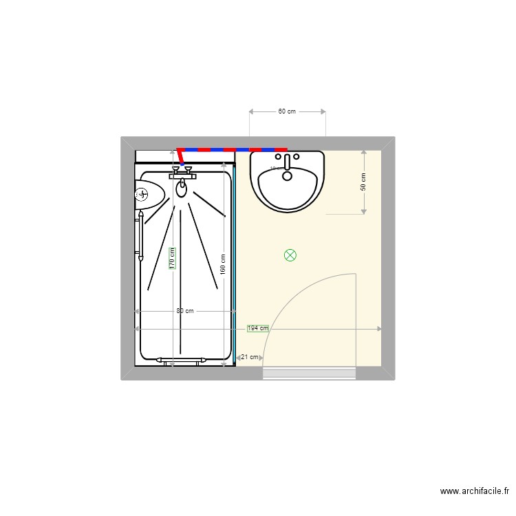 DE SAINT JEAN rénové. Plan de 1 pièce et 3 m2