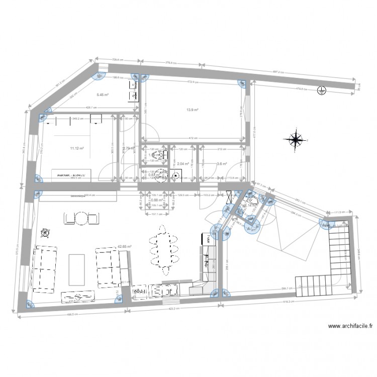 2ch grande cuis. Plan de 0 pièce et 0 m2