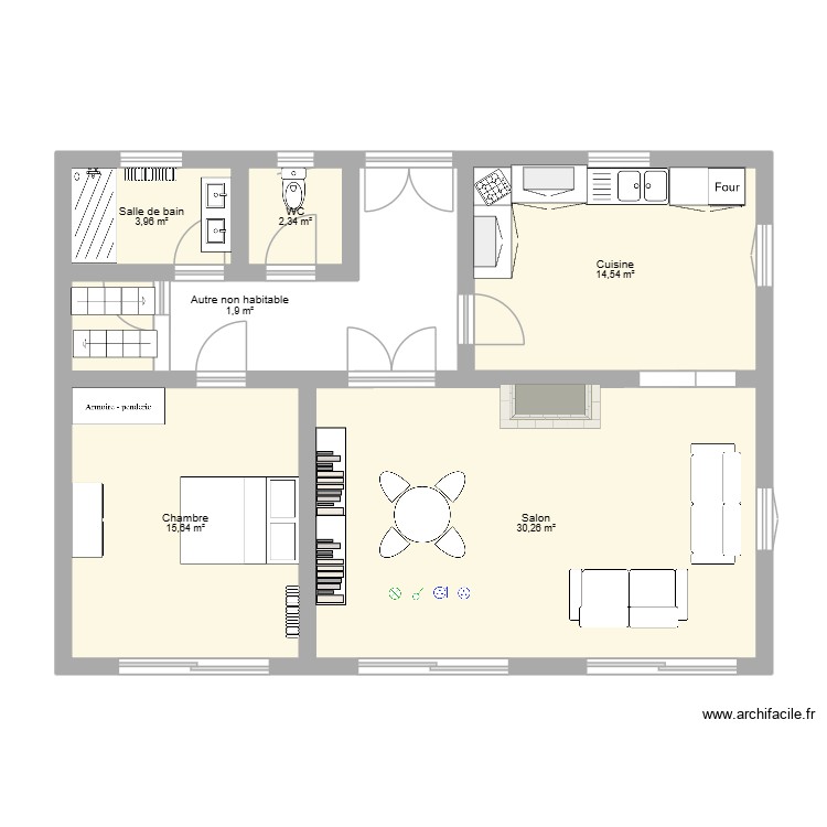 RDC. Plan de 0 pièce et 0 m2