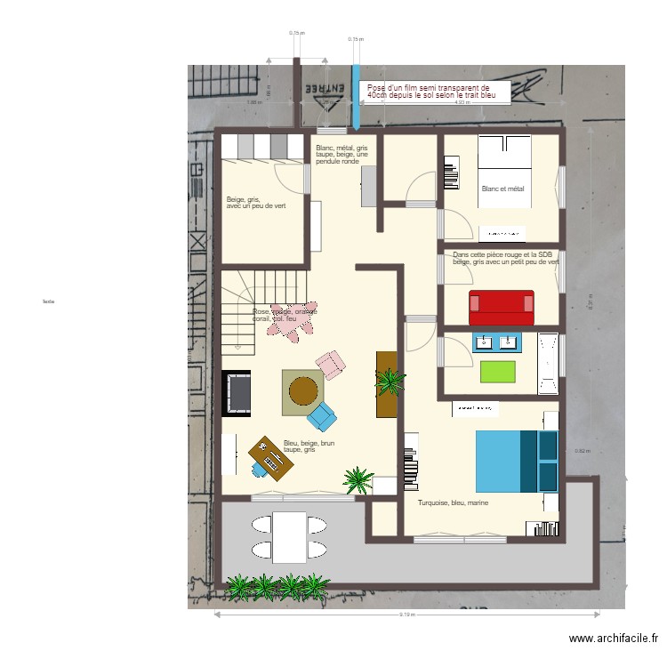 Borodina. Plan de 9 pièces et 82 m2