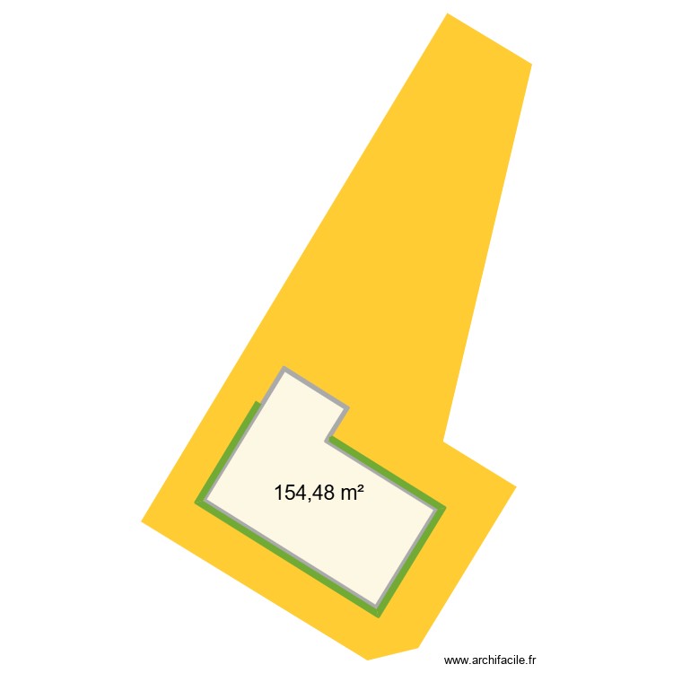 Plan de masse avec ITE. Plan de 1 pièce et 154 m2