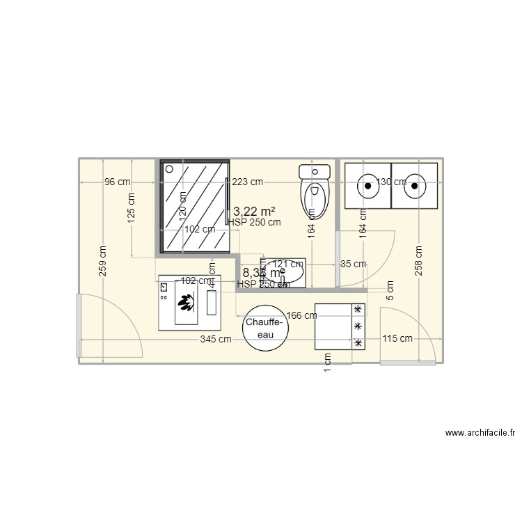 salle de bain chaufferie. Plan de 0 pièce et 0 m2