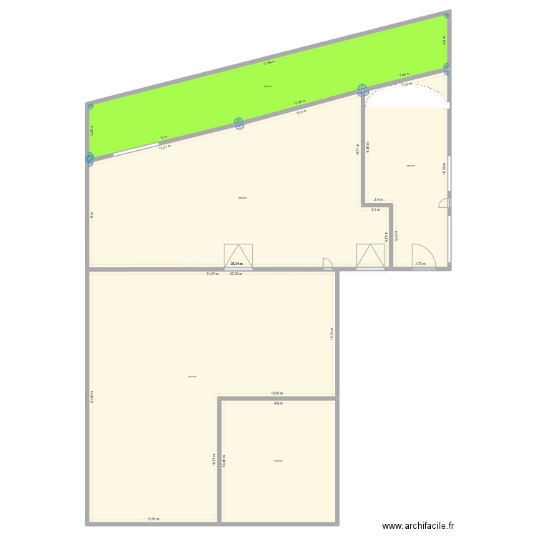 Extension2. Plan de 5 pièces et 978 m2