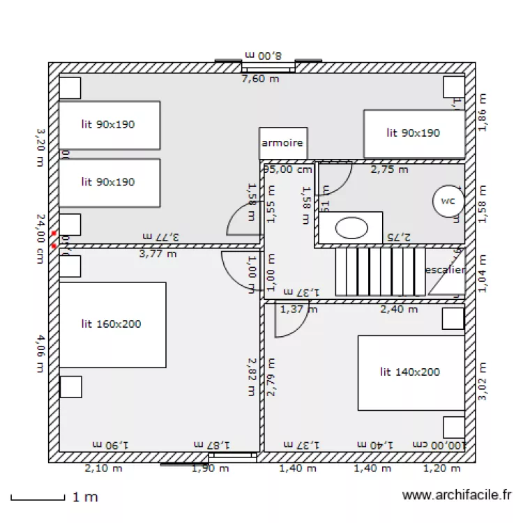 sapins  etage modifie. Plan de 